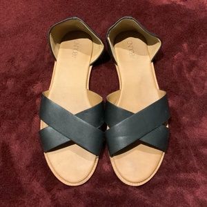 Abound Laden Cross Black Sandals Size 7